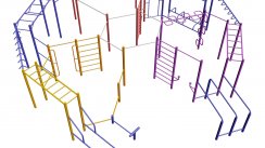 Площадка для воркаута в городе Новосибирск №2358 Средняя Современная фото